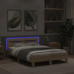 Sengeramme Med Hodegavl Og Led Sonoma Eik 135X190 Cm