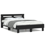 Sengeramme Med Hodegavl Og Led Svart 120X190 Cm
