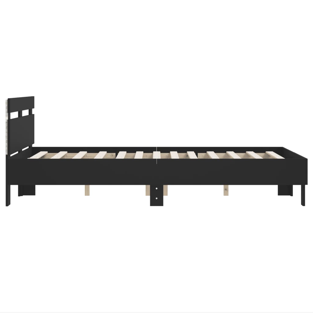 Sengeramme Med Hodegavl Og Led Svart 120X190 Cm