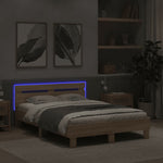 Sengeramme Med Hodegavl Og Led Sonoma Eik 120X190 Cm