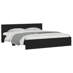 Sengeramme Med Hodegavl Og Led Svart 180X200 Cm