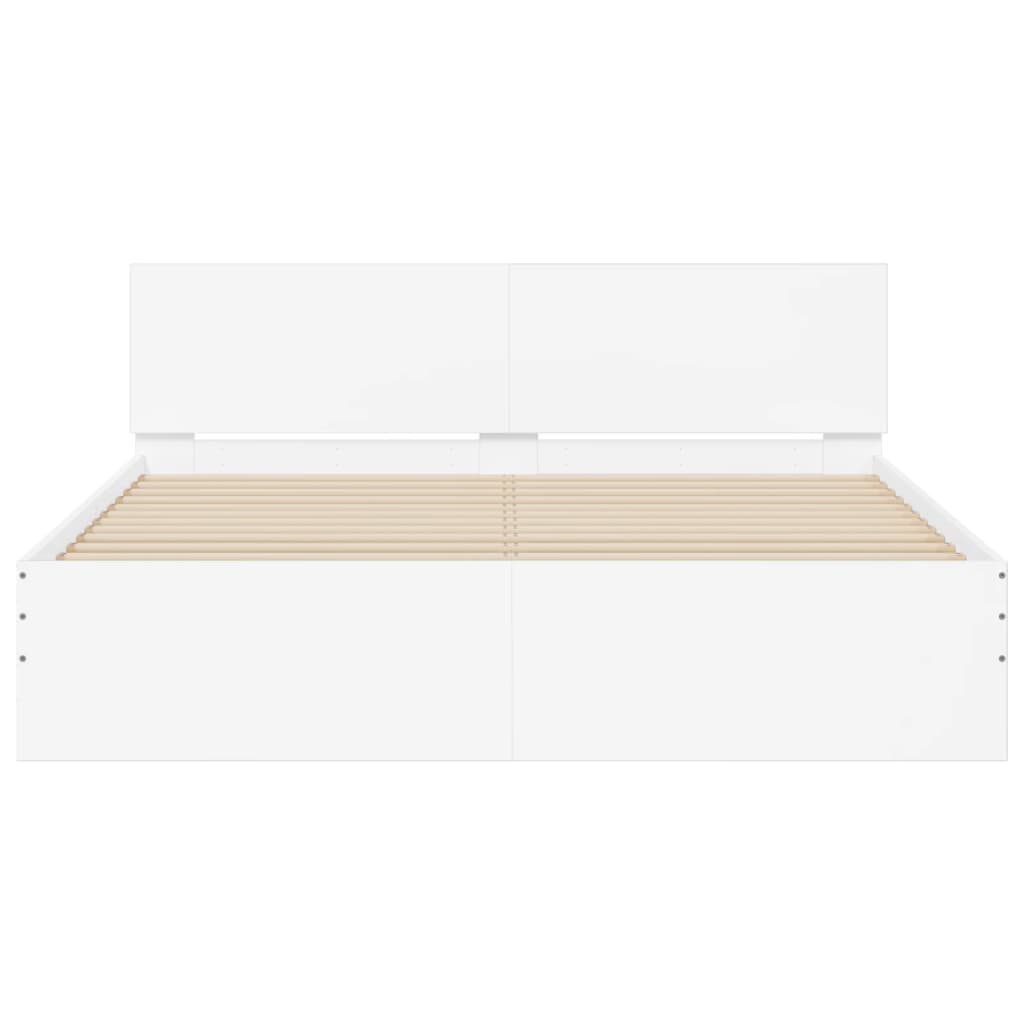 Sengeramme Med Hodegavl Og Led Hvit 160X200 Cm