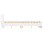 Sengeramme Med Hodegavl Og Led Hvit 140X190 Cm