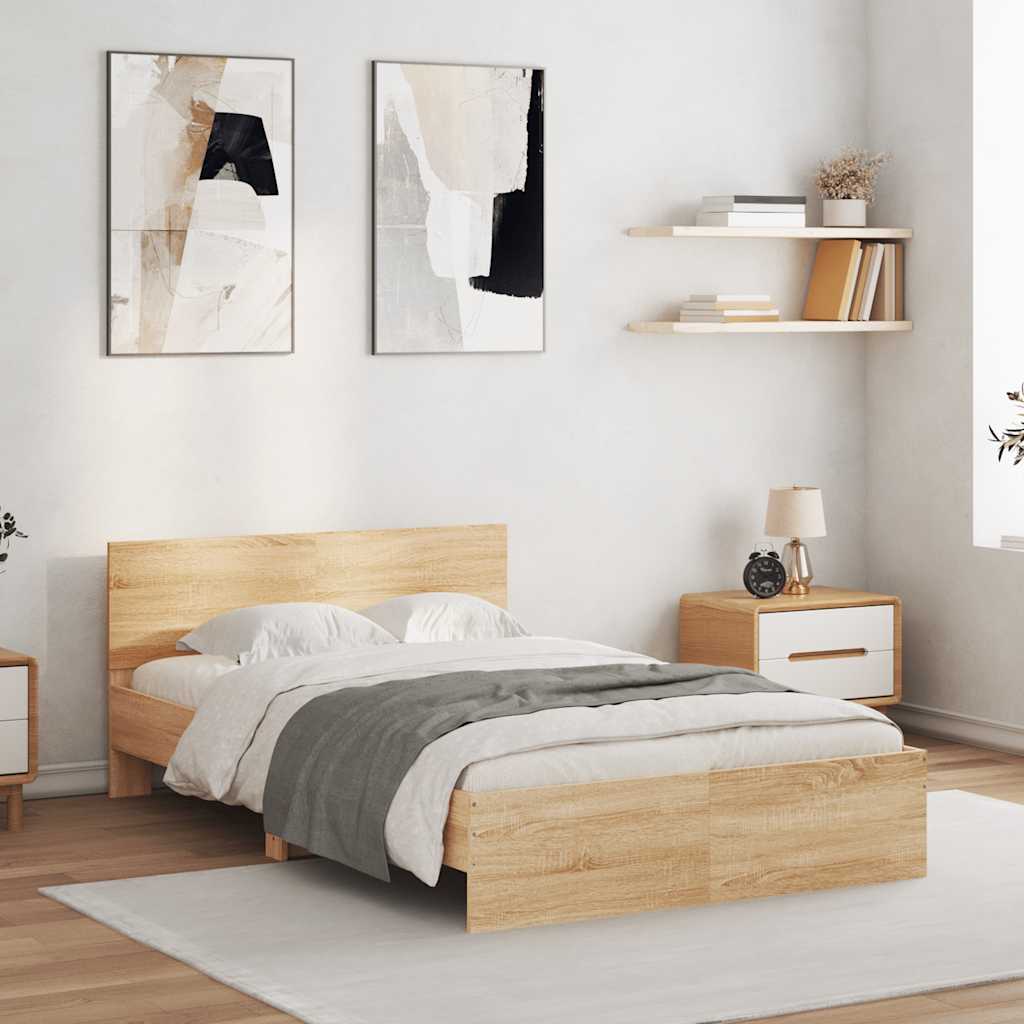 Sengeramme Med Hodegavl Og Led Sonoma Eik 140X190 Cm