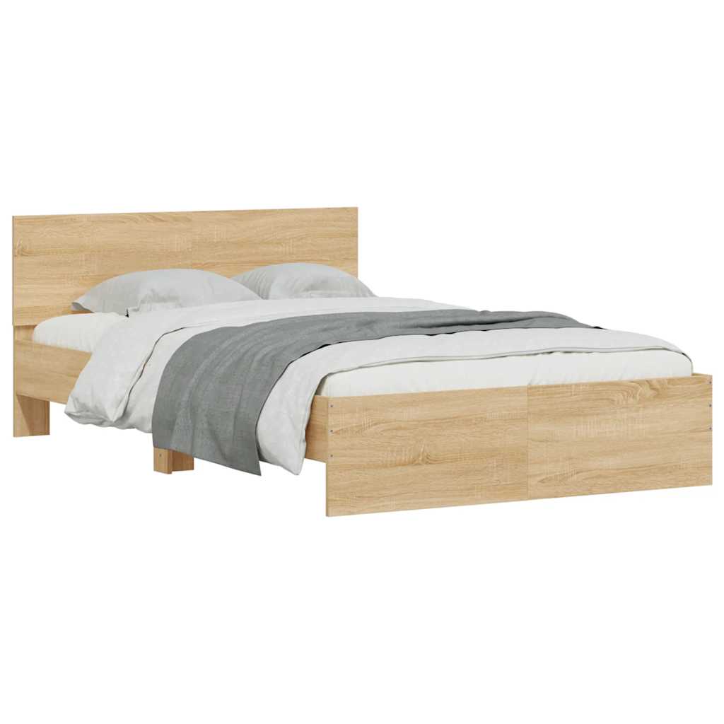 Sengeramme Med Hodegavl Og Led Sonoma Eik 140X190 Cm