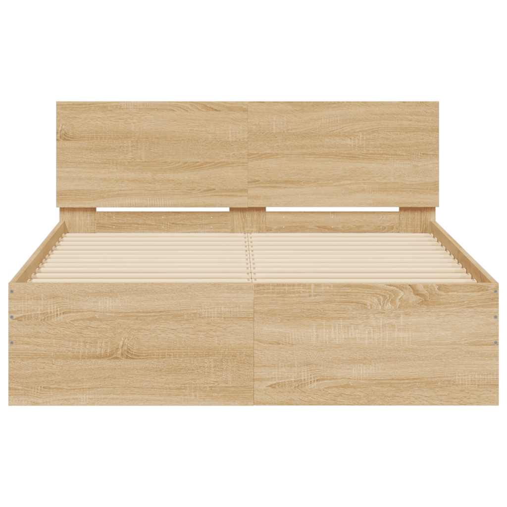 Sengeramme Med Hodegavl Og Led Sonoma Eik 140X190 Cm