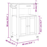 Kjøkkenvogn Monza 60X40X88,5 Cm Heltre Furu