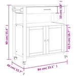 Kjøkkenvogn Monza 84X40X88,5 Cm Heltre Furu