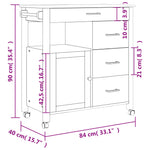Kjøkkenvogn Monza 84X40X88,5 Cm Heltre Furu