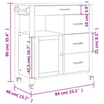 Kjøkkenvogn Monza 84X40X88,5 Cm Heltre Furu