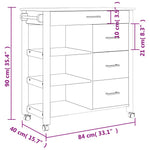 Kjøkkenvogn Monza 84X40X88,5 Cm Heltre Furu