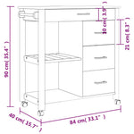Kjøkkenvogn Monza 84X40X88,5 Cm Heltre Furu