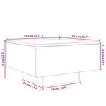 Salongbord Hvit 55X55X31 Cm Konstruert Tre