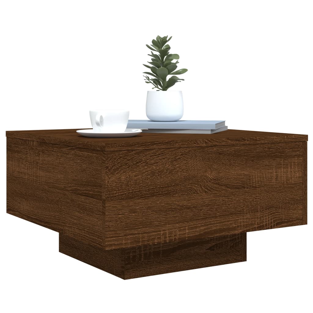 Salongbord Brun Eik 55X55X31 Cm Konstruert Tre
