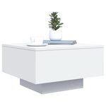 Salongbord Med Led-Lys Hvit 55X55X31 Cm
