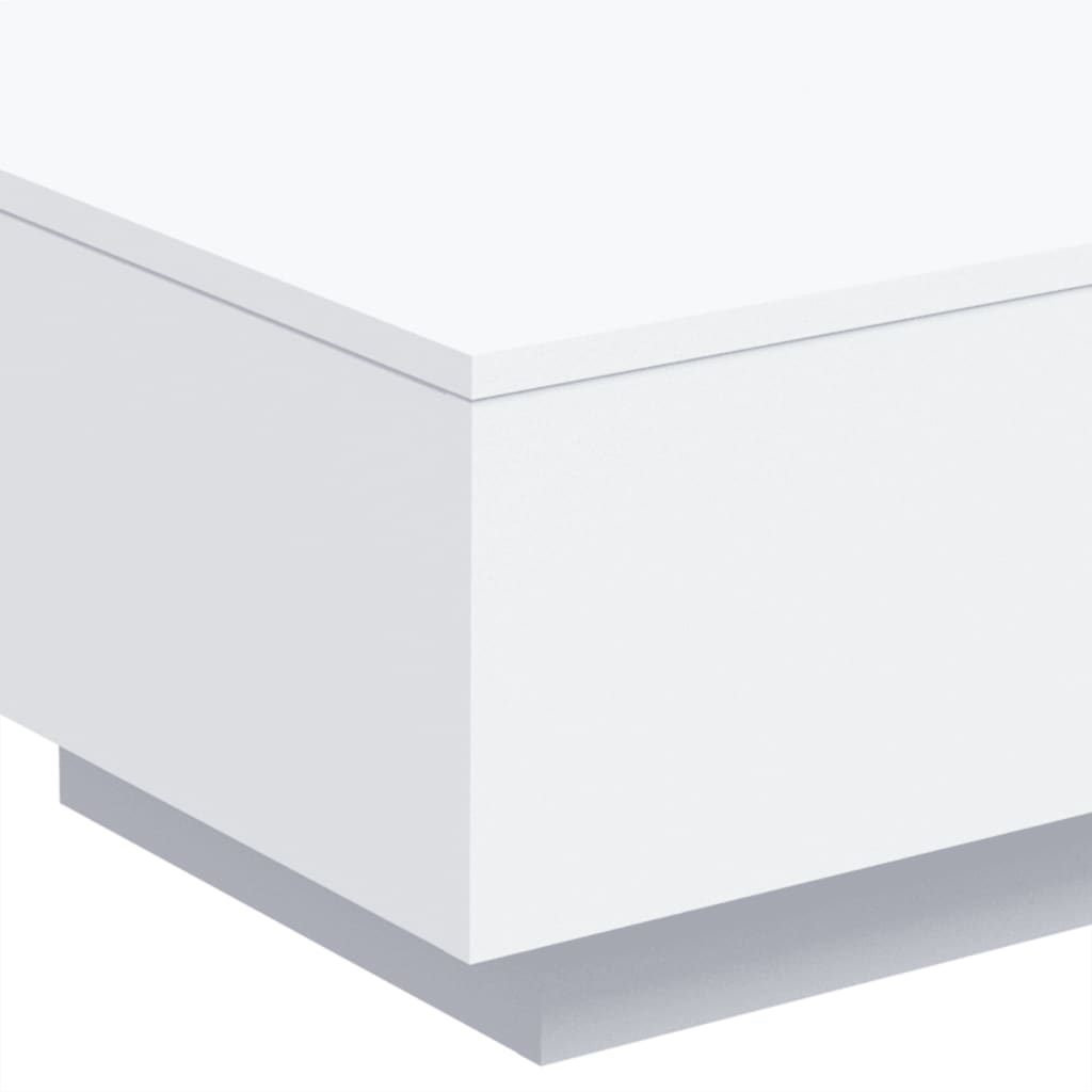 Salongbord Med Led-Lys Hvit 55X55X31 Cm