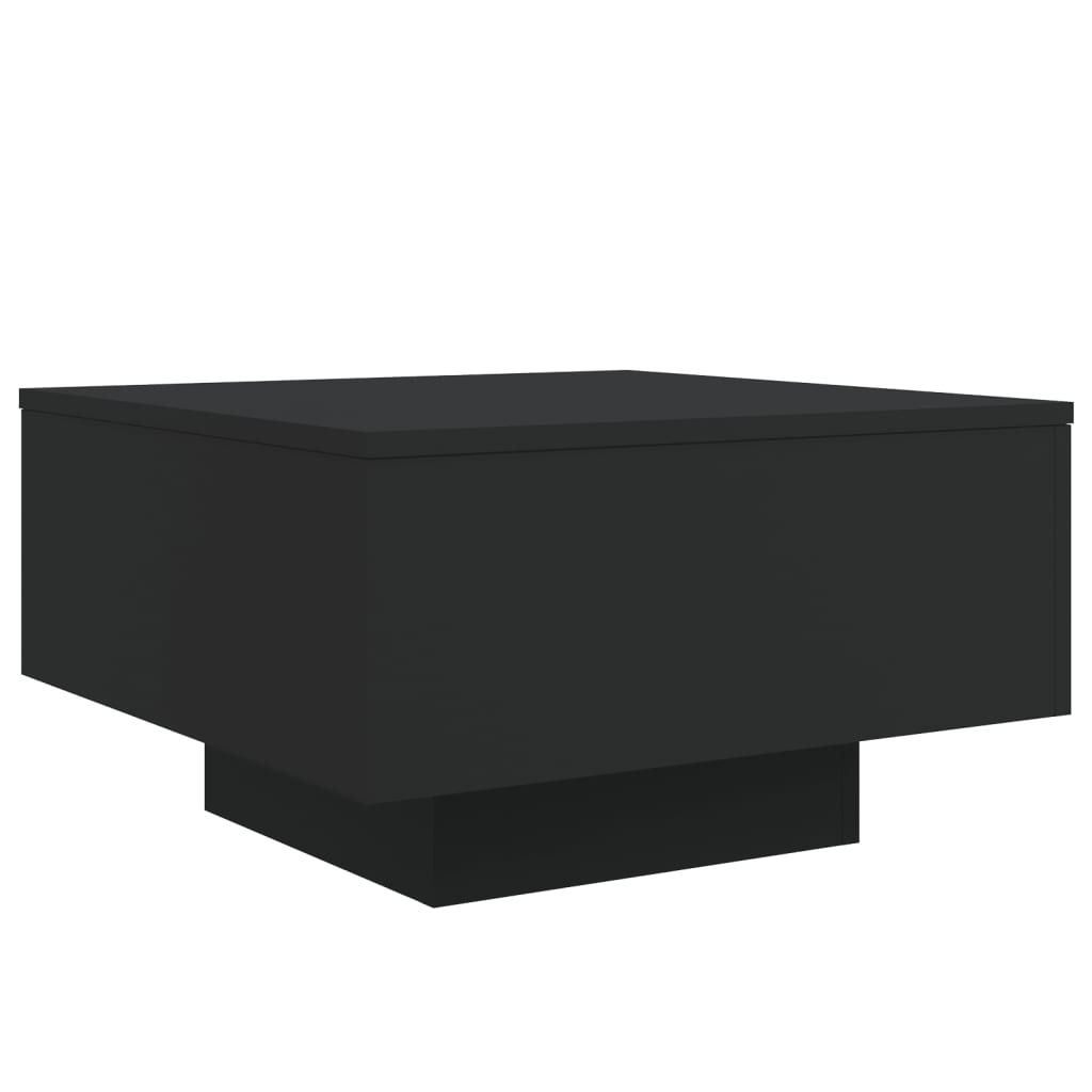 Sofabord Med Led-Lys Svart 55X55X31 Cm