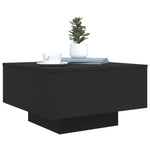 Sofabord Med Led-Lys Svart 55X55X31 Cm
