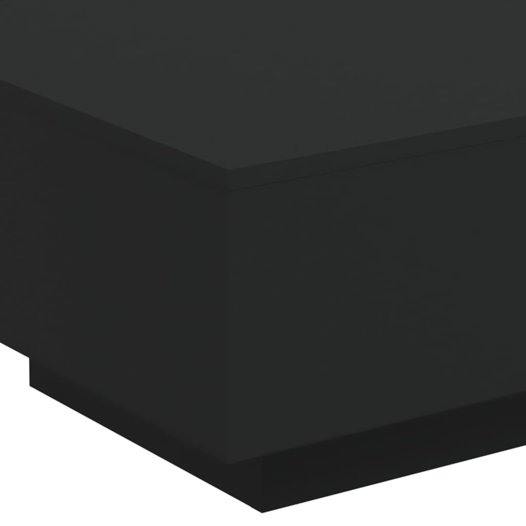 Sofabord Med Led-Lys Svart 55X55X31 Cm