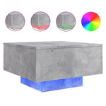 Salongbord Med Led-Lys Betonggrå 55X55X31 Cm