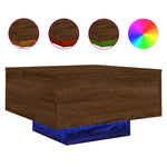 Salongbord Med Led-Lys Brun Eik 55X55X31 Cm
