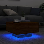 Salongbord Med Led-Lys Brun Eik 55X55X31 Cm