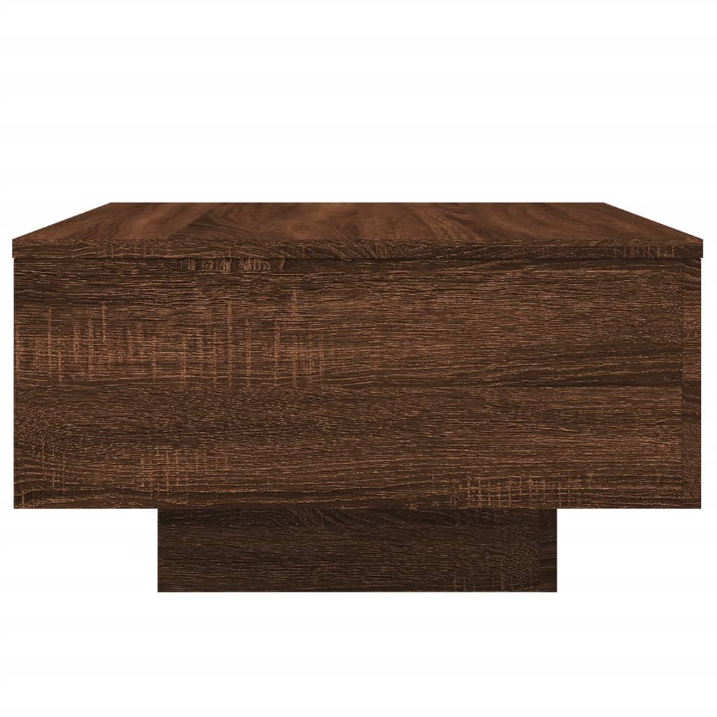Salongbord Med Led-Lys Brun Eik 55X55X31 Cm