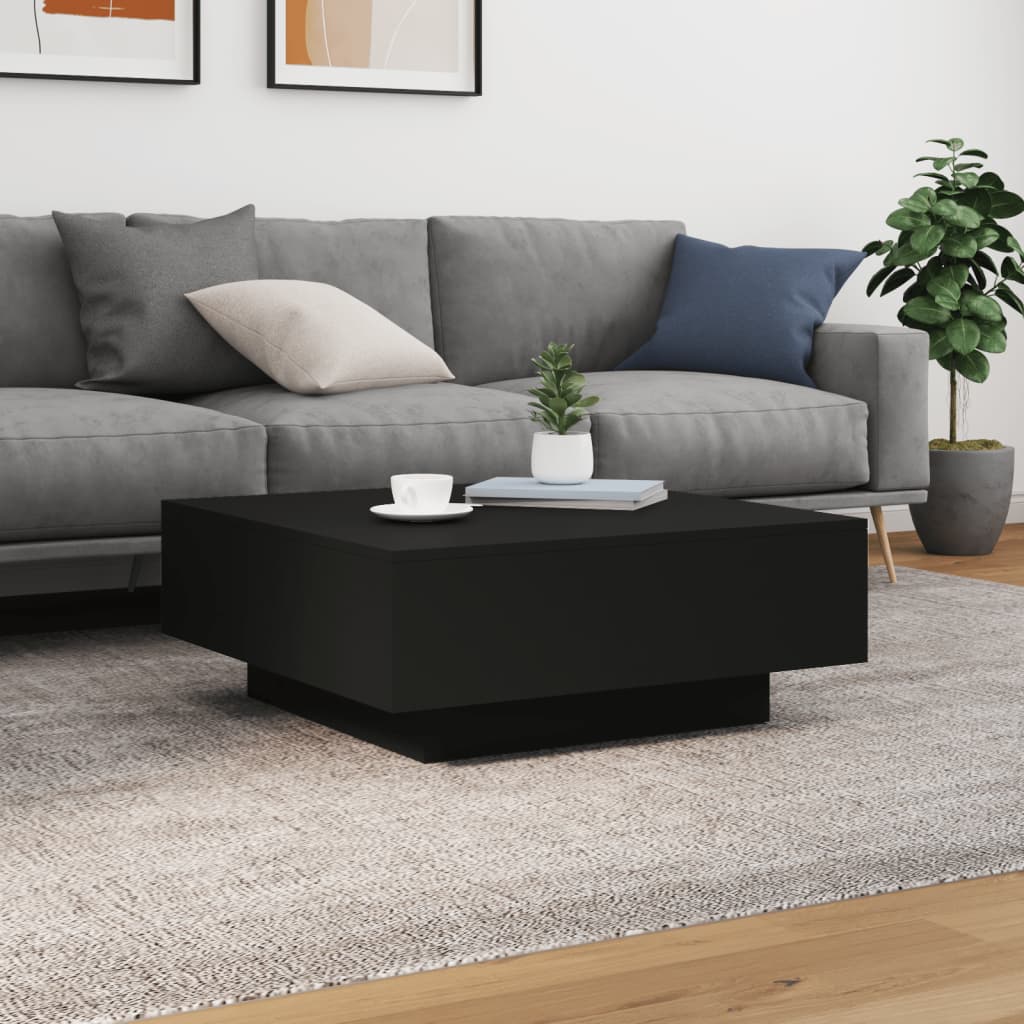 Salongbord Svart 80X80X31 Cm Sponplate