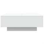 Salongbord Med Led-Lys Hvit 80X80X31 Cm