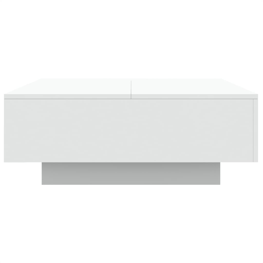 Salongbord Med Led-Lys Hvit 80X80X31 Cm