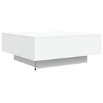 Salongbord Med Led-Lys Hvit 80X80X31 Cm
