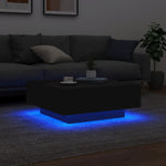 Salongbord Med Led-Lys Svart 80X80X31 Cm