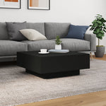 Salongbord Med Led-Lys Svart 80X80X31 Cm