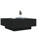 Salongbord Med Led-Lys Svart 80X80X31 Cm