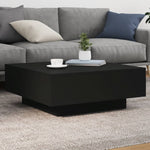 Salongbord Med Led-Lys Svart 80X80X31 Cm