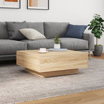 Salongbord Med Led-Lys Sonoma Eik 80X80X31 Cm