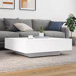 Salongbord Hvit 100X100X31 Cm Konstruert Tre