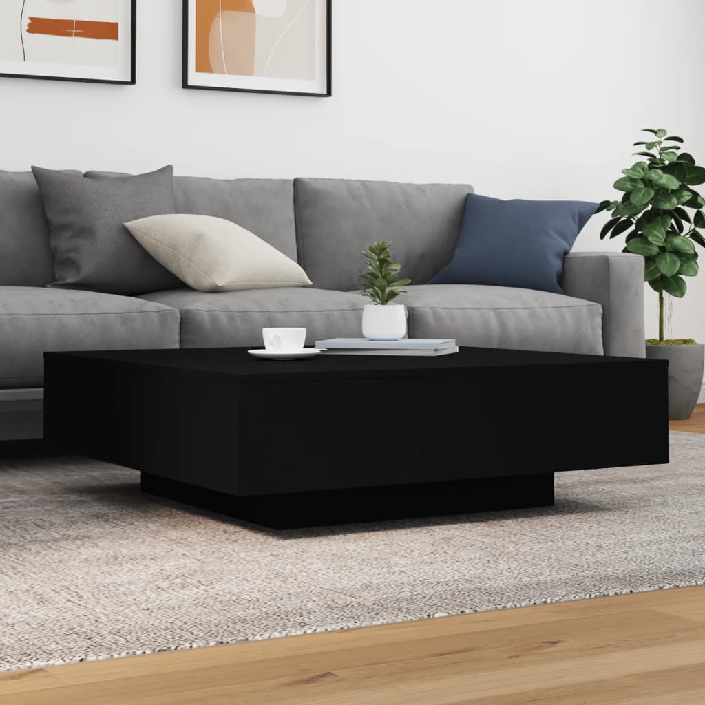 Salongbord Svart 100X100X31 Cm Konstruert Tre