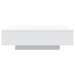 Salongbord Med Led-Lys Hvit 100X100X31 Cm