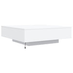 Salongbord Med Led-Lys Hvit 100X100X31 Cm