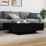Salongbord Med Led-Lys Svart 100X100X31 Cm