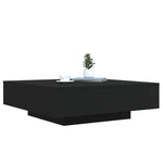 Salongbord Med Led-Lys Svart 100X100X31 Cm