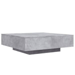 Salongbord Med Led-Lys Betonggrå 100X100X31 Cm