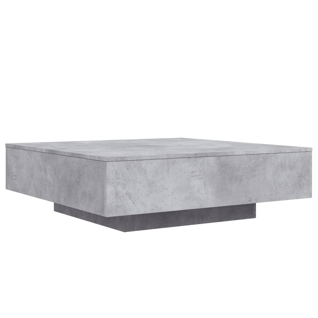 Salongbord Med Led-Lys Betonggrå 100X100X31 Cm