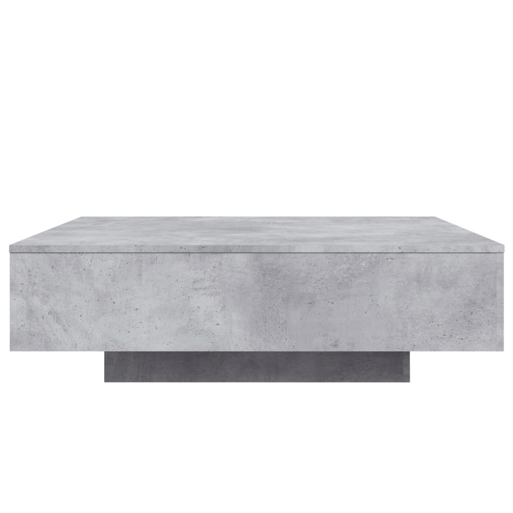 Salongbord Med Led-Lys Betonggrå 100X100X31 Cm