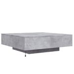 Salongbord Med Led-Lys Betonggrå 100X100X31 Cm