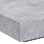 Salongbord Med Led-Lys Betonggrå 100X100X31 Cm