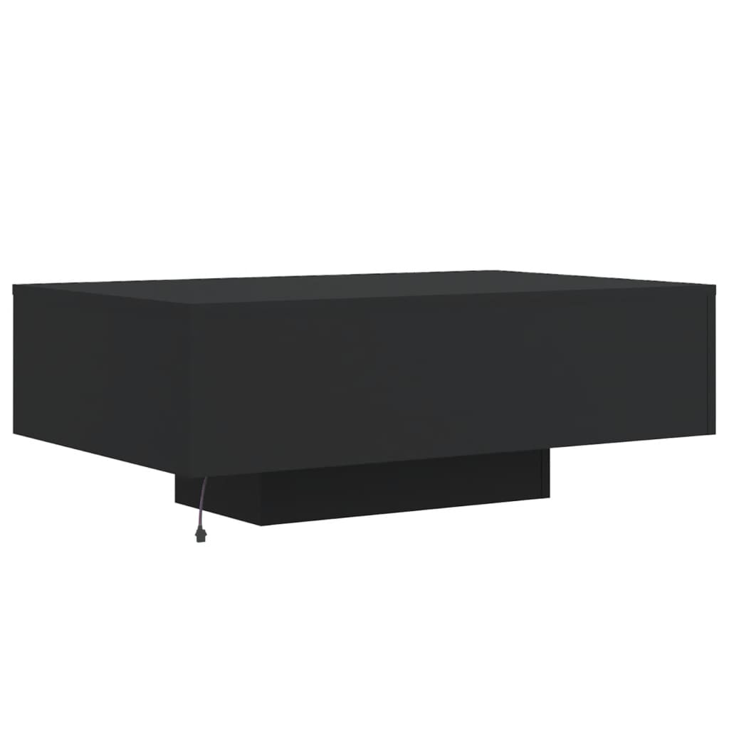 Sofabord Med Led-Lys Svart 85X55X31 Cm