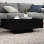 Sofabord Med Led-Lys Svart 85X55X31 Cm