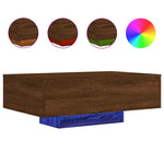 Salongbord Med Led-Lys Brun Eik 85X55X31 Cm